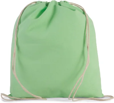 Petit sac à dos en coton bio avec cordelettes