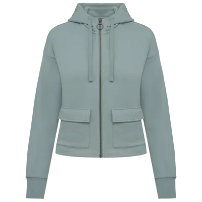 Sweat-shirt écoresponsable zippé à capuche French Terry femme