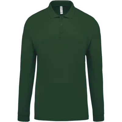 Polo piqué manches longues homme