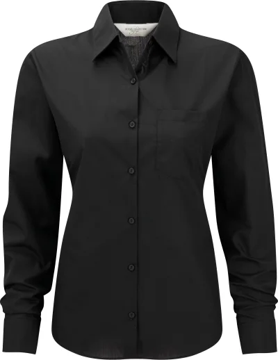 Chemise femme popeline polycoton manches longues