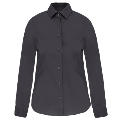 Chemise coton / élasthanne manches longues femme