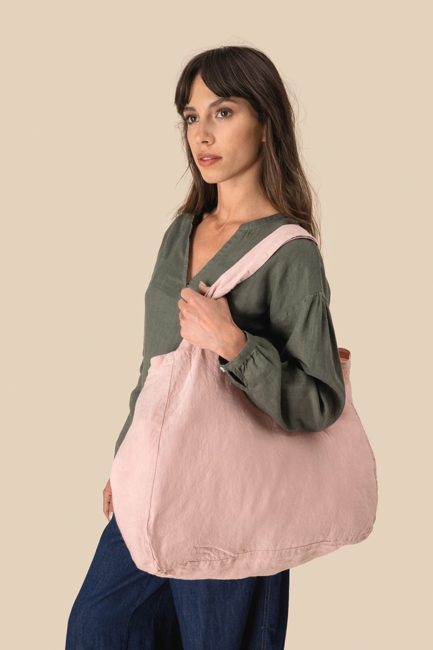 Sac shopping en lin