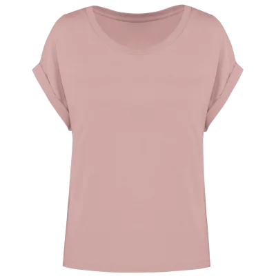 T-shirt écoresponsable manches à revers femme