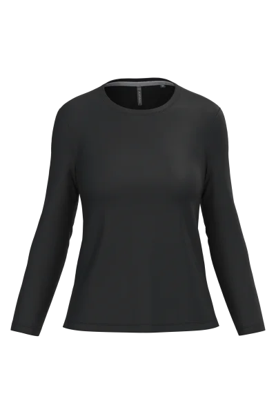 T-shirt col rond manches longues femme