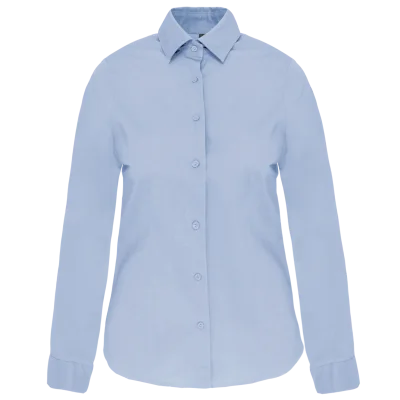 Chemise coton / élasthanne manches longues femme