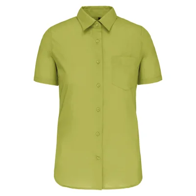 Chemise popeline polycoton manches courtes entretien facile femme
