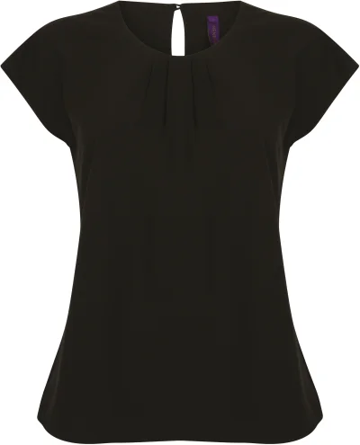 Top col plissé femme