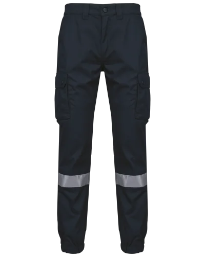 Pantalon cargo unisexe avec bas élastiqué et bande réfléchissante