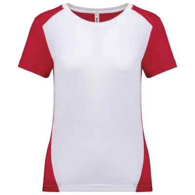 T-shirt de sport écoresponsable bicolore femme