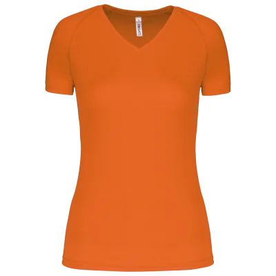 T-shirt de sport manches courtes col v femme