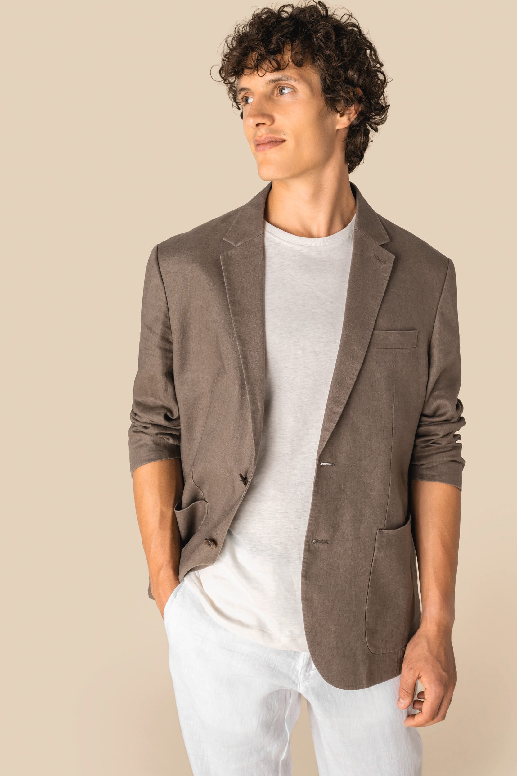 Blazer délavé en lin homme