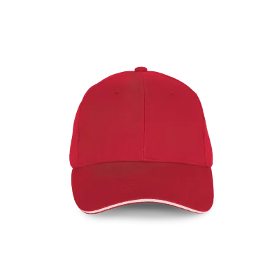 Casquette en coton biologique à sandwich contrasté - 6 panneaux