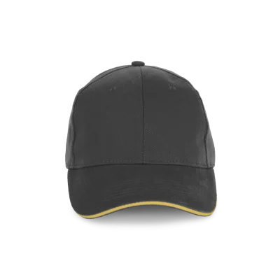 Casquette en coton biologique à sandwich contrasté - 6 panneaux