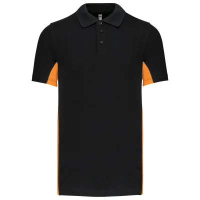 Polo piqué manches courtes bicolore homme