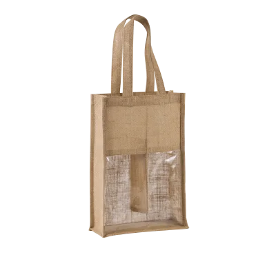 Sac porte-bouteilles en jute
