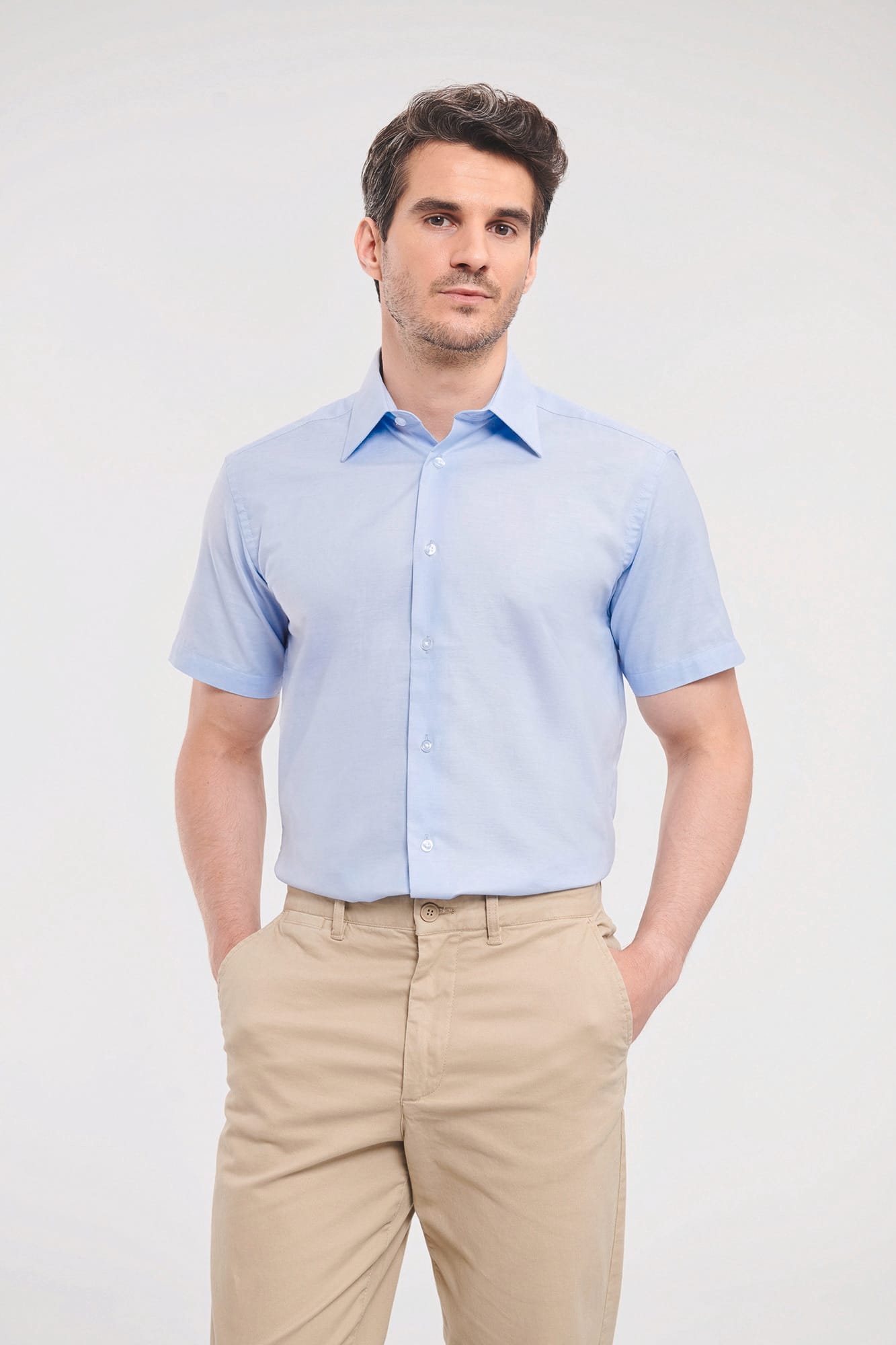 Chemise oxford cintrée manches courtes homme
