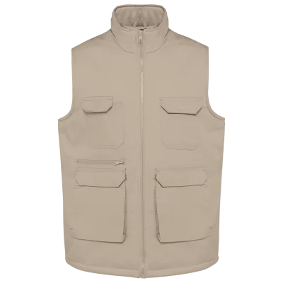 Gilet polycoton multipoches rembourré unisexe