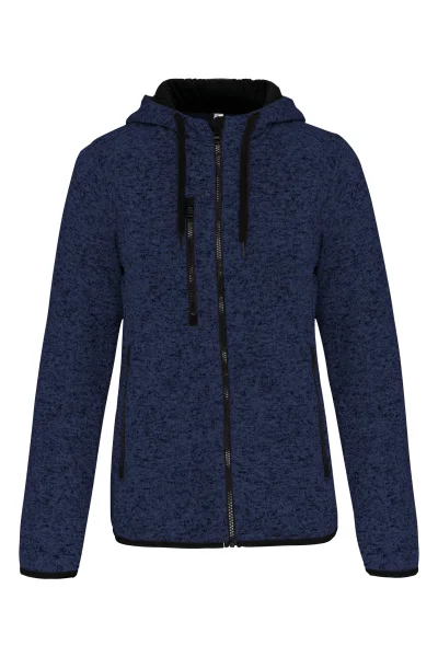 Veste à capuche chinée femme