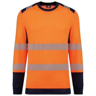 T-shirt de sécurité recyclé col rond manches longues unisexe