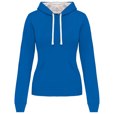 Sweat-shirt capuche contrastée femme
