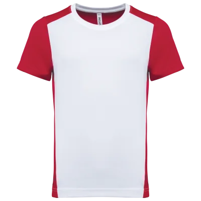T-shirt de sport écoresponsable bicolore enfant