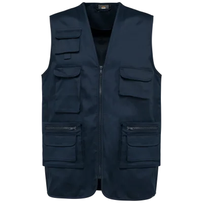 Gilet polycoton multipoches doublé unisexe