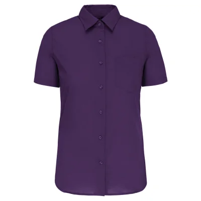 Chemise popeline polycoton manches courtes entretien facile femme