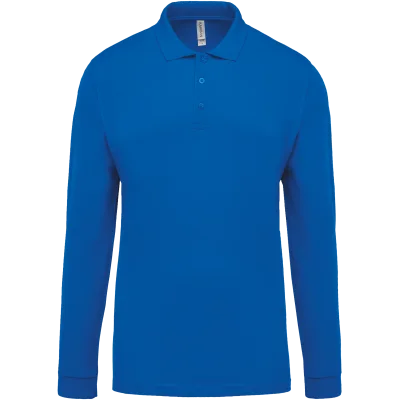 Polo piqué manches longues homme
