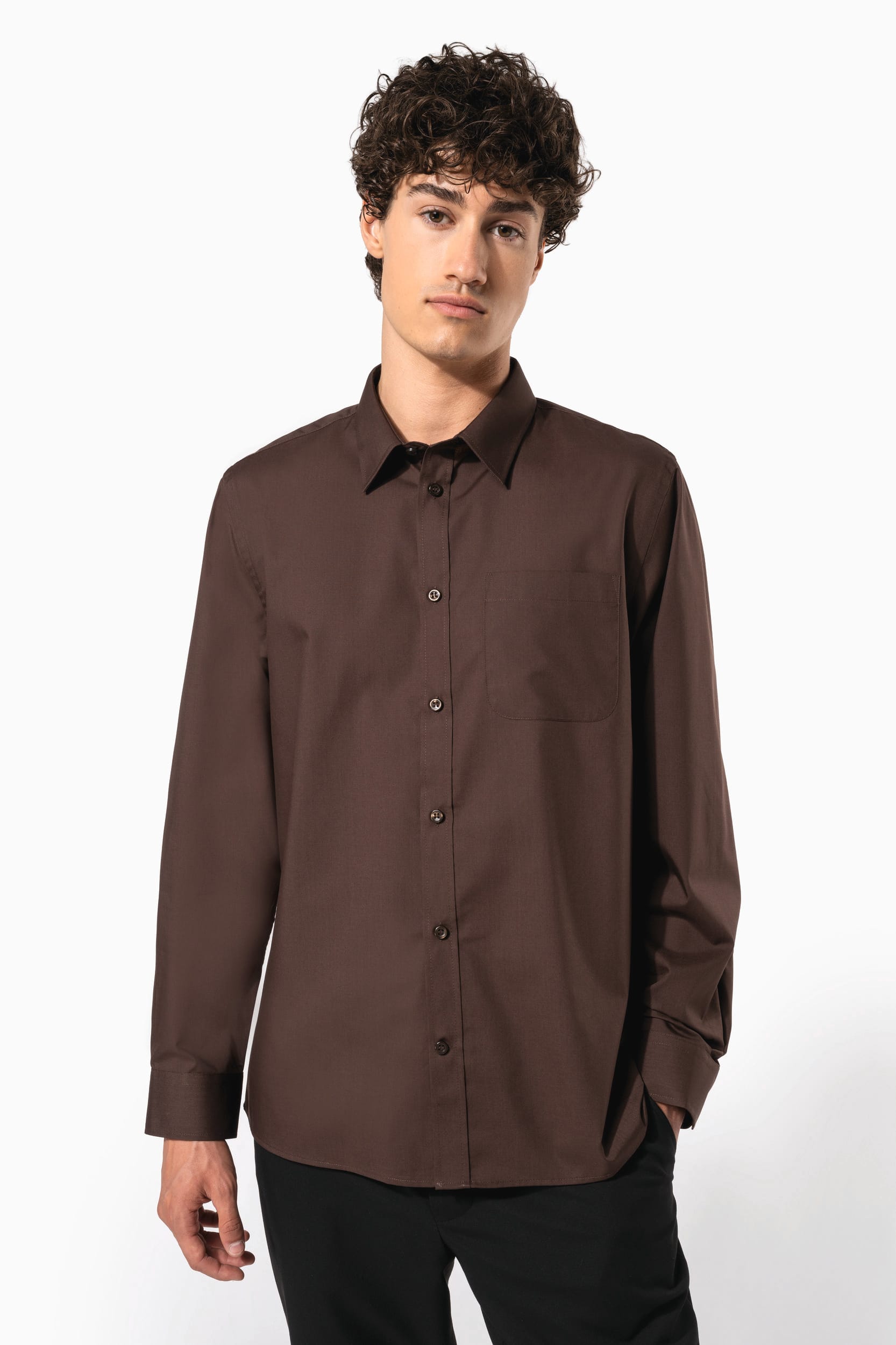 Chemise popeline polycoton entretien facile homme