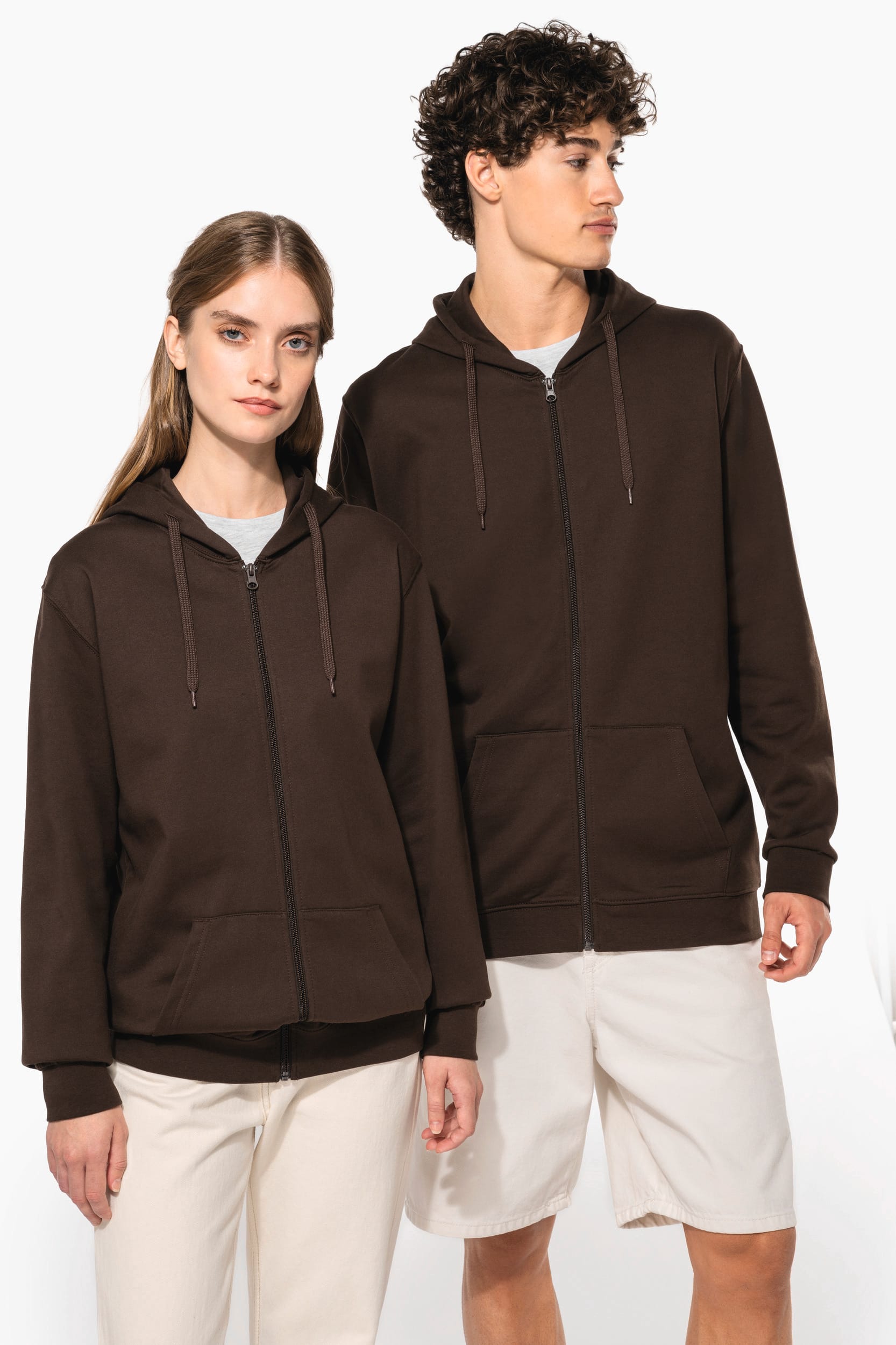 Sweat-shirt zippé capuche unisexe