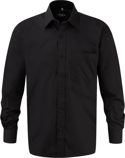 Chemise homme popeline pur coton manches longues