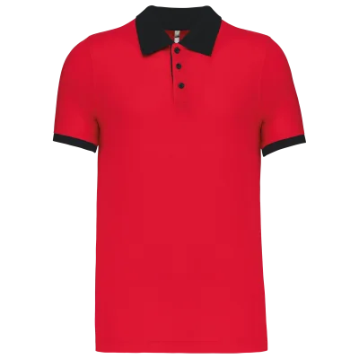 Polo piqué bicolore homme