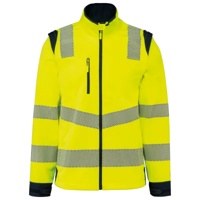 Veste softshell de sécurité recyclée avec manches détachables unisexe