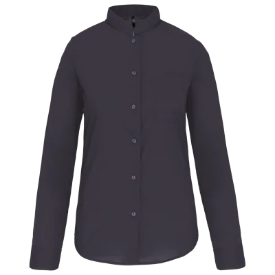 Chemise col mao manches longues femme