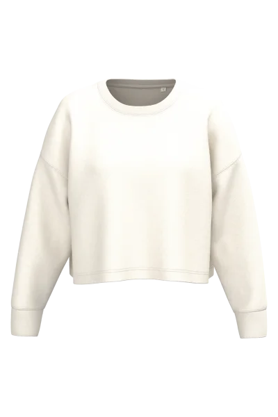 Sweat-shirt crop col rond femme