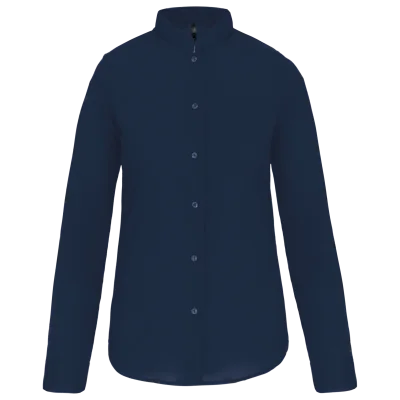 Chemise col mao manches longues femme