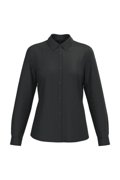 Chemise popeline polycoton sans poche entretien facile femme