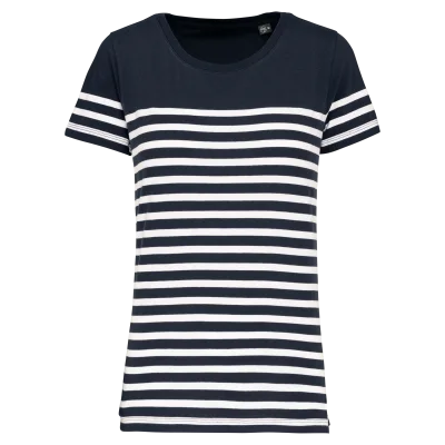 T-shirt marin col rond Bio femme