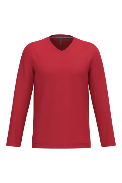T-shirt col V manches longues homme