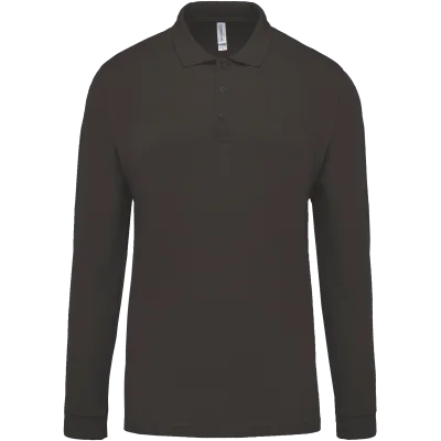 Polo piqué manches longues homme