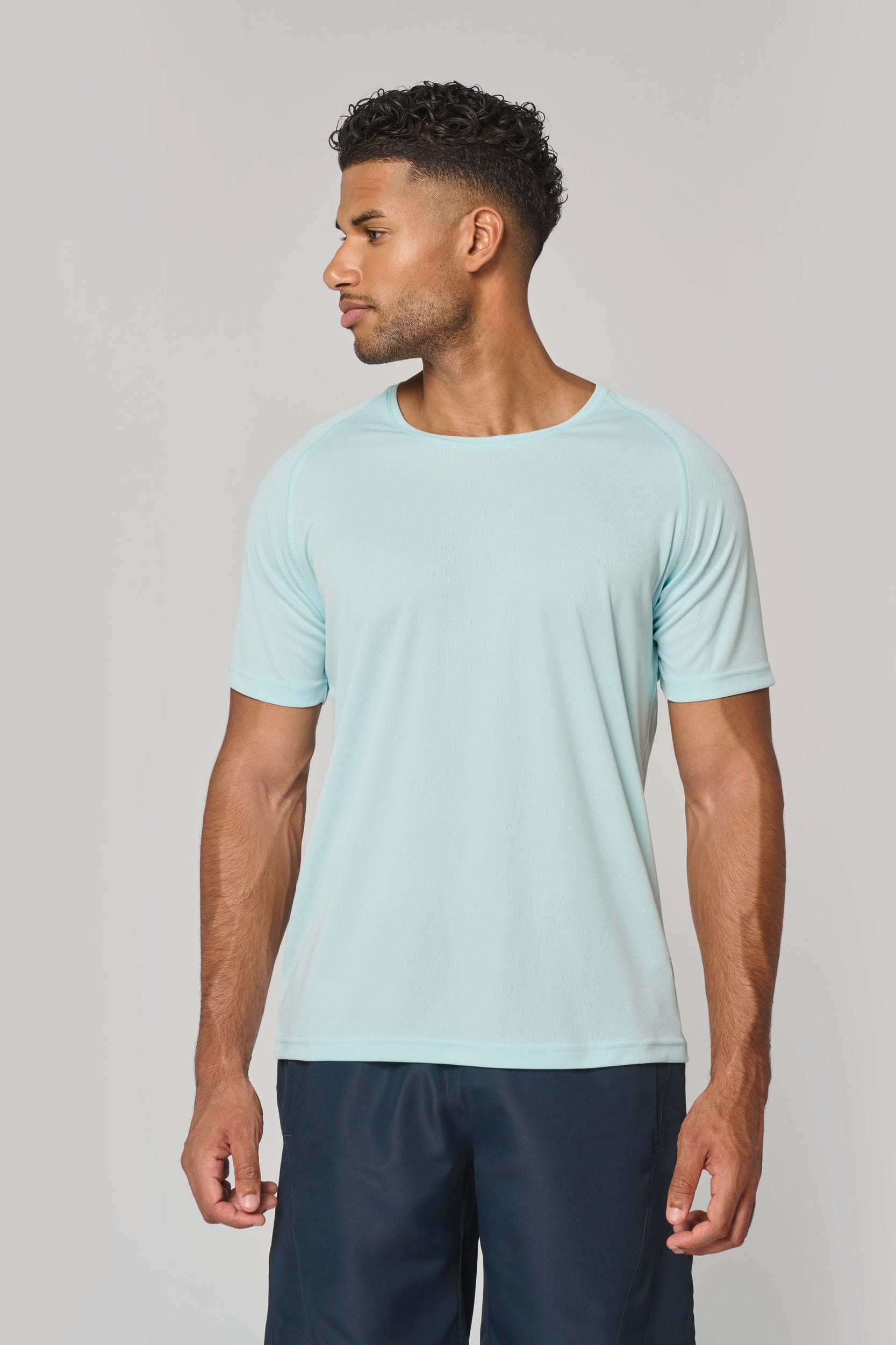 T-shirt de sport à col rond recyclé homme