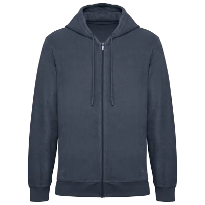 Sweat-shirt écoresponsable en éponge zippé à capuche homme