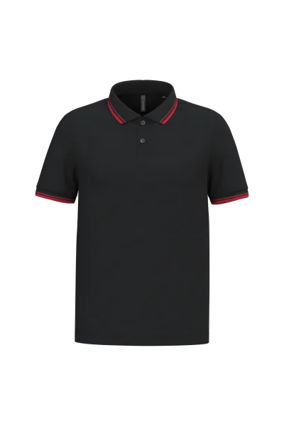 Polo homme manches courtes à liserés contrastés