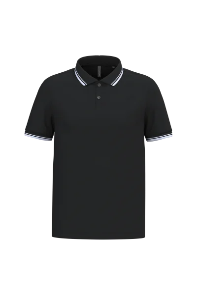 Polo homme manches courtes à liserés contrastés