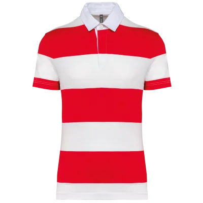 Polo rugby rayé manches courtes unisexe