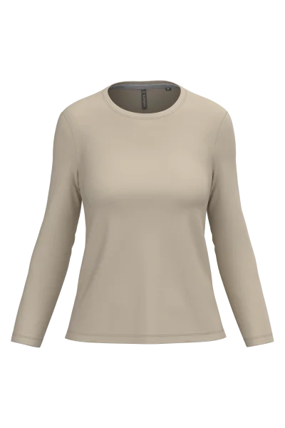 T-shirt col rond manches longues femme