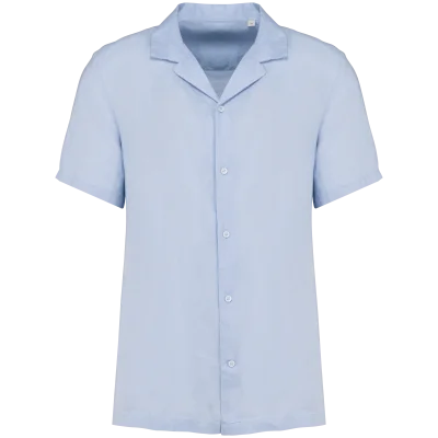 Chemise à col bowling en lin homme