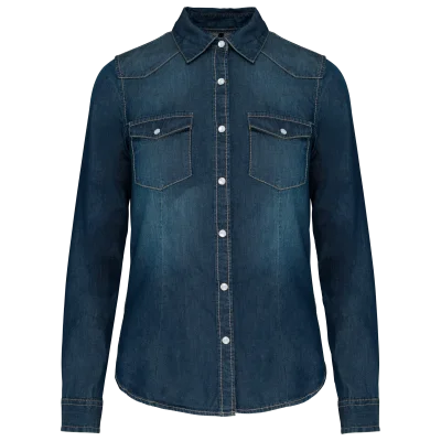 Chemise denim manches longues femme