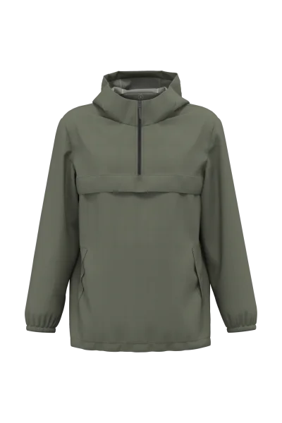 Veste coupe-vent imperméable écoresponsable quart zip unisexe