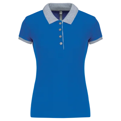 Polo piqué bicolore femme